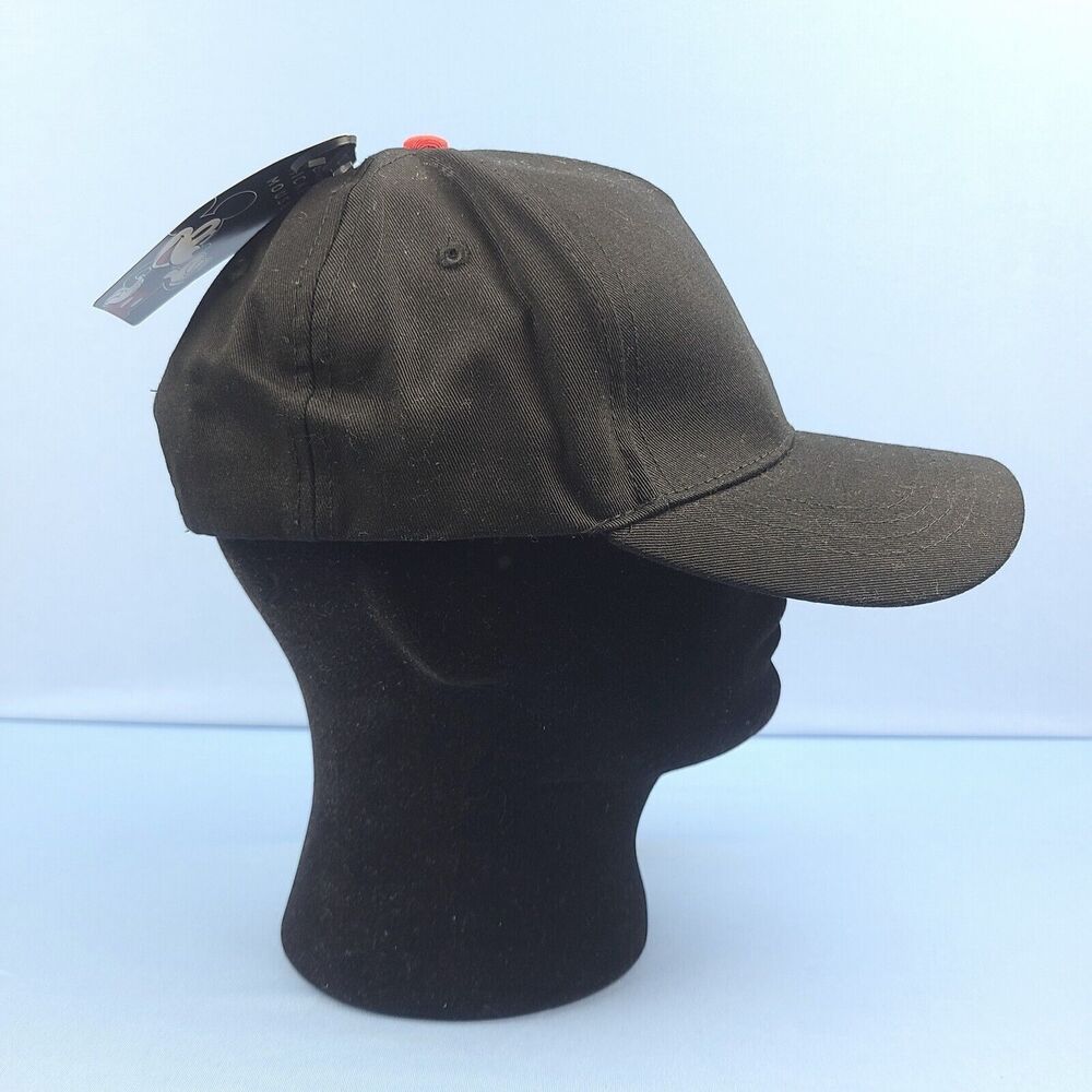 Disney Mickey Mouse Hat Baseball Cap Angry Black Red Adjustable Snapback Eyebrow - Picture 7 of 11